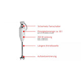 Unold P 350 Profi Frullatore ad immersione 350 W Grigio, Bianco