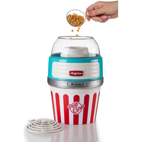 ARIETE 2957 POP CORN MAKER XL PARTY TIME MACCHINA PER POP CORN 1.100 W COTTURA AD ARIA CALDA AZZURRO
