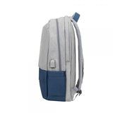 RIVACASE ZAINO PER NOTEBOOK DA 17" IN POLIESTERE 30X48X15 CM 6 SCOMPARTI BLU GRIGIO