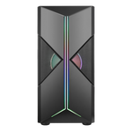 ITEK SPACIRC XO MIDDLE TOWER GAMING ATX MICRO ATX MINI-ITX PANNELLO LATERALE IN VETRO TEMPERATO FRONTALE ABS E TRAFORATO 2xUSB 3.0 2x12CM VENTOLE ARGB BLACK