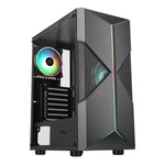 ITEK SPACIRC XO MIDDLE TOWER GAMING ATX MICRO ATX MINI-ITX PANNELLO LATERALE IN VETRO TEMPERATO FRONTALE ABS E TRAFORATO 2xUSB 3.0 2x12CM VENTOLE ARGB BLACK