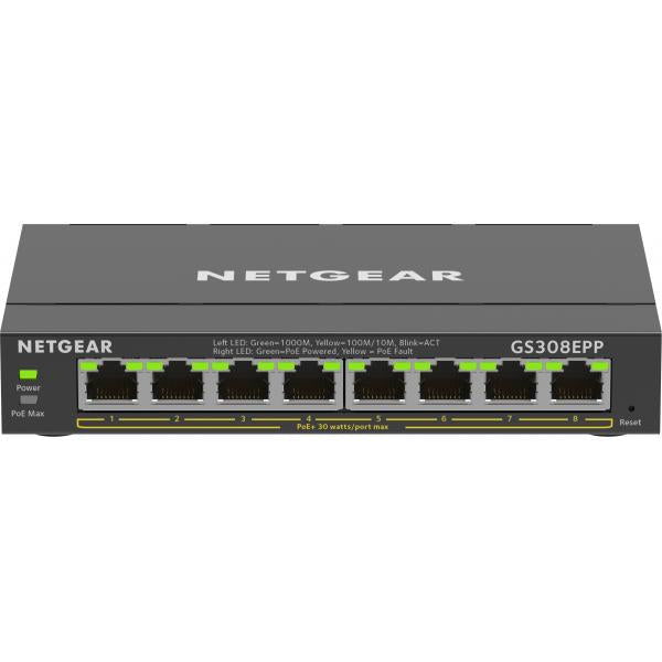 Netgear GS308EPP Gestito L2/L3 Gigabit Ethernet (10/100/1000) Supporto Power over Ethernet (PoE) Nero