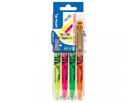 PILOT FRIXION LIGHT SET2GO EVIDENZIATORE CANCALLBILE TRATTO 3.3mm COLORI ASSORTITI CONF 4 Pz.