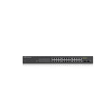 Zyxel GS1900-24HP Gestito Gigabit Ethernet [10/100/1000] 1U Nero (Zyxel GS1900-24HPv2 - Switch - intelligente - 24 x 10/100/1000 [PoE] + 2 x 10/100/1000 - montabile su rack, montaggio a parete - PoE