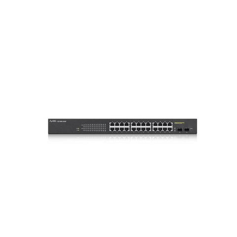 Zyxel GS1900-24HP Gestito Gigabit Ethernet [10/100/1000] 1U Nero (Zyxel GS1900-24HPv2 - Switch - intelligente - 24 x 10/100/1000 [PoE] + 2 x 10/100/1000 - montabile su rack, montaggio a parete - PoE
