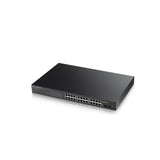 Zyxel GS1900-24HP Gestito Gigabit Ethernet [10/100/1000] 1U Nero (Zyxel GS1900-24HPv2 - Switch - intelligente - 24 x 10/100/1000 [PoE] + 2 x 10/100/1000 - montabile su rack, montaggio a parete - PoE