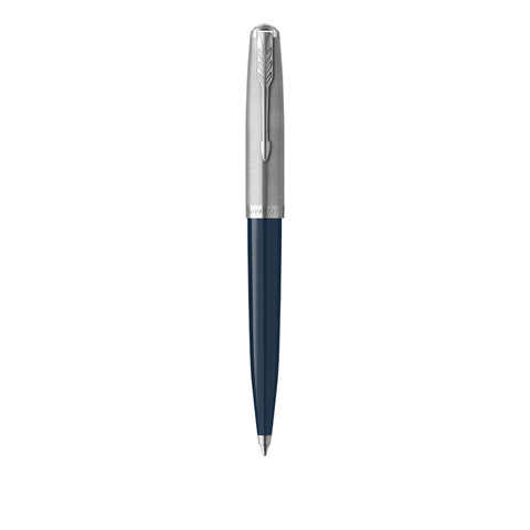 PARKER 51 PENNA A SFERA PUNTA M CORPO BLU FINITURE CROMATE INCHIOSTRO NERO CONFEZIONE REGALO