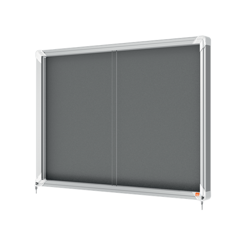 Nobo 1915336 bacheca per appunti Interno Grigio Alluminio (Nobo 1915336 8 x A4 Premium+ lockable Notice Board with Gray Felt) 