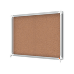 Nobo 1915331 bacheca per appunti Interno Marrone Alluminio (Nobo Premium Plus Cork Lockable Noticeboard Display Case Sliding Door 8 x A4 925x668mm 1915331 DD)