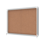 Nobo 1915331 bacheca per appunti Interno Marrone Alluminio (Nobo Premium Plus Cork Lockable Noticeboard Display Case Sliding Door 8 x A4 925x668mm 1915331 DD) 