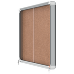 Nobo 1915331 bacheca per appunti Interno Marrone Alluminio (Nobo Premium Plus Cork Lockable Noticeboard Display Case Sliding Door 8 x A4 925x668mm 1915331 DD)