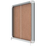 Nobo 1915331 bacheca per appunti Interno Marrone Alluminio (Nobo Premium Plus Cork Lockable Noticeboard Display Case Sliding Door 8 x A4 925x668mm 1915331 DD) 