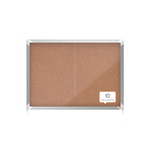 Nobo 1915331 bacheca per appunti Interno Marrone Alluminio (Nobo Premium Plus Cork Lockable Noticeboard Display Case Sliding Door 8 x A4 925x668mm 1915331 DD)