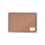 Nobo 1915331 bacheca per appunti Interno Marrone Alluminio (Nobo Premium Plus Cork Lockable Noticeboard Display Case Sliding Door 8 x A4 925x668mm 1915331 DD) 