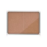 Nobo 1915331 bacheca per appunti Interno Marrone Alluminio (Nobo Premium Plus Cork Lockable Noticeboard Display Case Sliding Door 8 x A4 925x668mm 1915331 DD) 