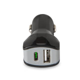 CELLY CARICABATTERIE DA AUTO 1 X F USB TIPO A 1 X F USB TIPO C NERO GRIGIO