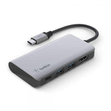 BELKIN ADATTATORE MULTIPORTA 4 IN 1 USB-C HDMI 4K RICARICA PASSANTE USB-C PD DA 100 W E 2 PORTE USB-A PER MACBOOK PRO MACBOOK AIR IPAD PRO XPS