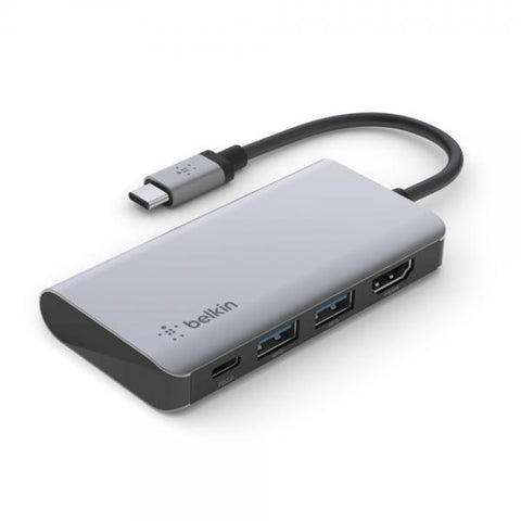 BELKIN ADATTATORE MULTIPORTA 4 IN 1 USB-C HDMI 4K RICARICA PASSANTE USB-C PD DA 100 W E 2 PORTE USB-A PER MACBOOK PRO MACBOOK AIR IPAD PRO XPS