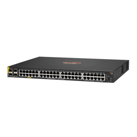 HPE ARUBA 6100 48G SWITCH GESTITO L3 48 x 10/100/1000 (PoE+) + 4 x 1 Gigabit / 10 Gigabit SFP+ PoE+ (370 W) MONTABILE SU RACK