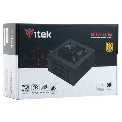ITEK ALIMENTATORE GF750 EVO - 750W, 80PLUS GOLD, VENTOLA FDB 12CM, MODULARE