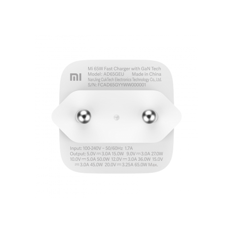 CARICATORE XIAOMI MI CHARGE TYPE-C FAST CHARGE 65W GAN TECH + CAVO 1M USB-C BHR4499GL