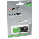 EMTEC CLICK EASY CHIAVETTA USB 3.2 64GB VELOCIT DI LETTURA FINO A 20 MB/S VERDE NERO
