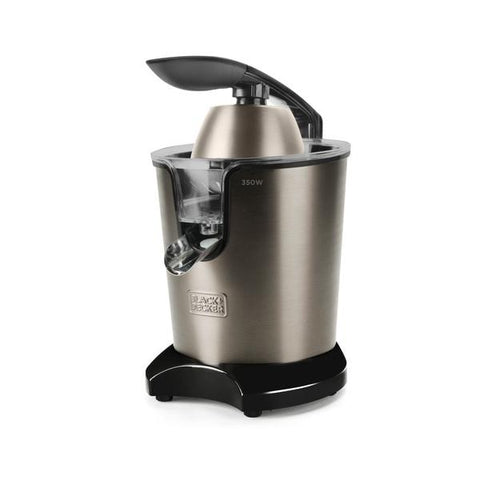 Black & Decker BXCJ350E Centrifuga spremiagrumi 350 W Nero, Acciaio inossidabile
