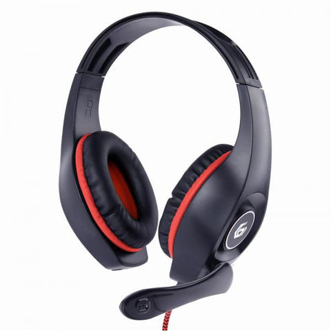 CUFFIA GAMING TECHMADE GEMBIRD CON CONTROLLO DEL VOLUME ROSSO-NERE GHS-05-R