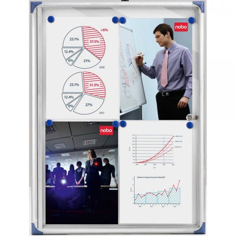Nobo Bacheche da Interni Extra Piatte (Nobo 1900847 Internal Flat Glazed Case 6 x A4 Magnetic)