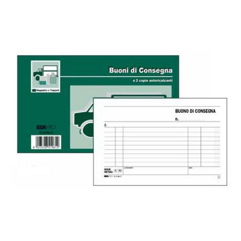 EDIPRO BLOCCO BUONO DI CONSEGNA 170X99 mm 50 FOGLI AUTORICALCANTI CONF 10 Pz.