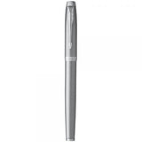 PARKER IM PENNA ROLLER PUNTA F CORPO IN ACCIAIO INOSSIDABILE FINITURE CROMATE INCHIOSTRO NERO CONFEZIONE REGALO