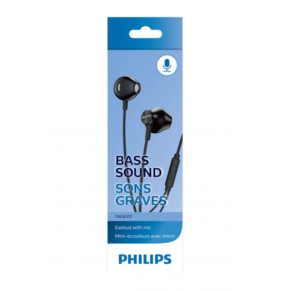 PHILIPS TAUE101BK AURICOLARI CON MICROFONO CON FILO 1 x JACK 3.5mm NERO