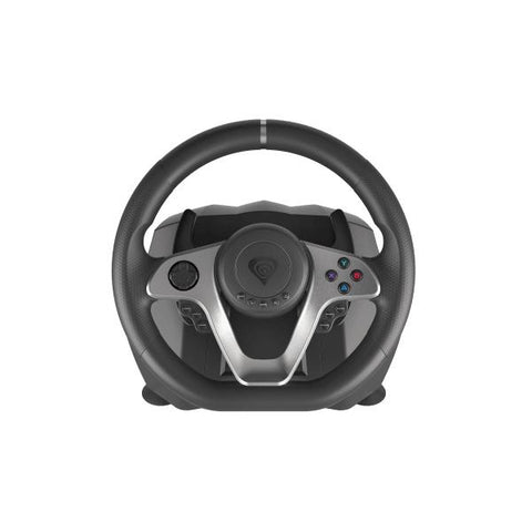 GENESIS Seaborg 400 Nero, Argento USB Sterzo + Pedali Nintendo Switch, PC, PlayStation 4, Playstation 3, Xbox 360, Xbox One, Xbox One S, Xbox One X