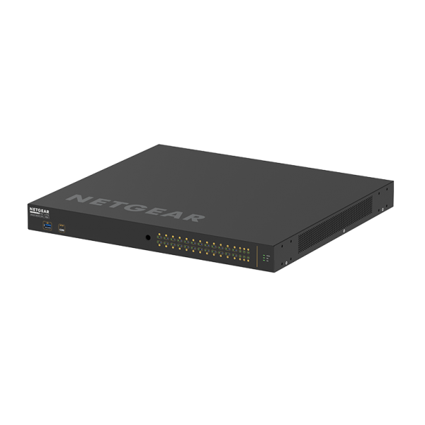 NETGEAR M4250-26G4XF-PoE+ Gestito L2/L3 Gigabit Ethernet [10/100/1000] Supporto Power over Ethernet [PoE] 1U Nero (NETGEAR AV GSM4230PX-100EUS M4250-26G4XF-PoE+ Managed Switch 480W Budget 4 SFP+ AVB)