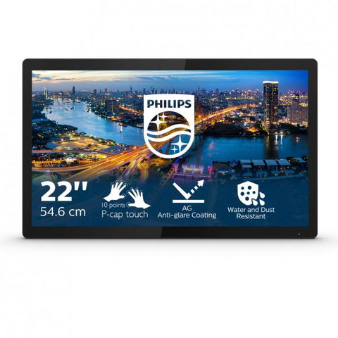 Philips B Line 222B1TFL/00 Monitor PC 54,6 cm [21.5] 1920 x 1080 Pixel Full HD LED Touch screen Nero (22 222B1TFL/00 Touch Screen Monitor - 22 Black Touchscreen Monitor Full HD VGA DVI-D DisplayPort