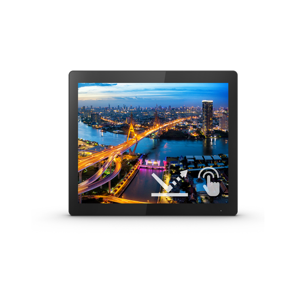 Philips B Line 172B1TFL/00 Monitor PC 43,2 cm [17] 1280 x 1024 Pixel LED Touch screen Nero (17 172B1TFL/00 Touch Screen Monitor - 17 Black Touchscreen Monitor SXGA VGA DVI -D DisplayPort USB and HDMI)