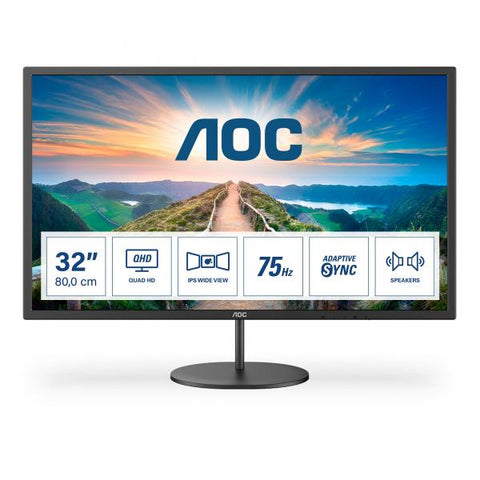 AOC V4 Q32V4 Monitor PC 80 cm [31.5] 2560 x 1440 Pixel 2K Ultra HD LED Nero (AOC 31.5 IPS MONITOR SPK Q32V4)