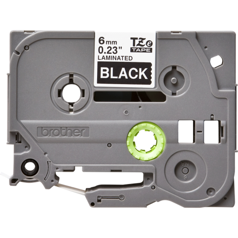 BROTHER NASTRO PER ETICHETTATRICE TZE315 DA 6 MM SERIE TZE SCRITTA BIANCA SU FONDO NERO LUNGHEZZA 8 METRI