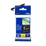 BROTHER NASTRO PER ETICHETTATRICE TZE315 DA 6 MM SERIE TZE SCRITTA BIANCA SU FONDO NERO LUNGHEZZA 8 METRI