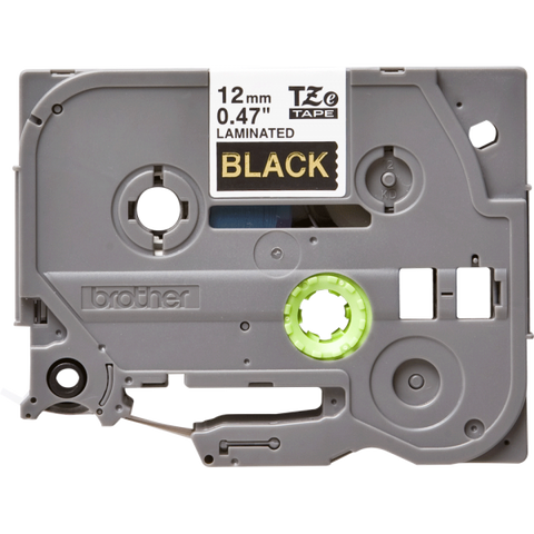 BROTHER TZE334 NASTRO PER STAMPANTI TRASFERIMENTO TERMICO 12MMx8MT COLORE NERO STAMPA ORO