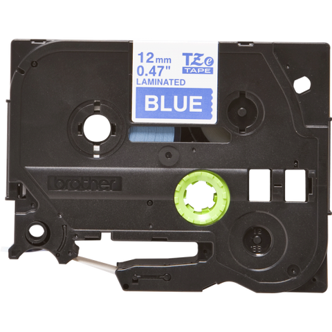 BROTHER TZE535 NASTRO LAMINATO 12MMx8MT COLORE BLU STAMPA BIANCO