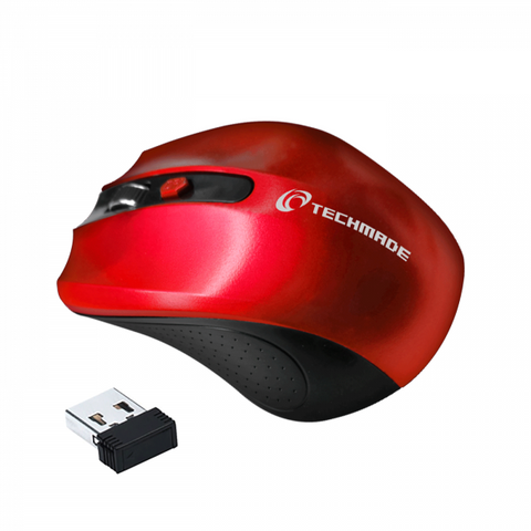 TECHMADE MOUSE OTTICO WIRELESS USB ROSSO TM-XJ30-RED
