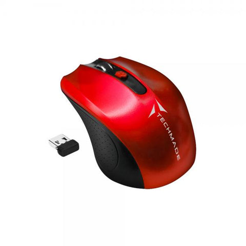 TECHMADE MOUSE OTTICO WIRELESS USB ROSSO TM-XJ30-RED