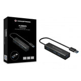 HUB USB 3.0 4 PORTE BK 4*USB A + ADATT.USB C (ALLUMINIO)
