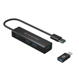 HUB USB 3.0 4 PORTE BK 4*USB A + ADATT.USB C (ALLUMINIO)