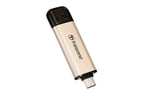TRANSCEND FETFLASH CHIAVETTA USB-A USB-C 256GB USB3.2 TLC HIGH SPEED ROSE GOLD