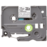 BROTHER TZE135 NASTRO 12MM TRASPARENTE STAMPA BIANCO