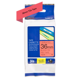 BROTHER TZE-461 NASTRO ETICHETTA TERMICA 36MMx8MT COLORE ROSSO STAMPA NERO