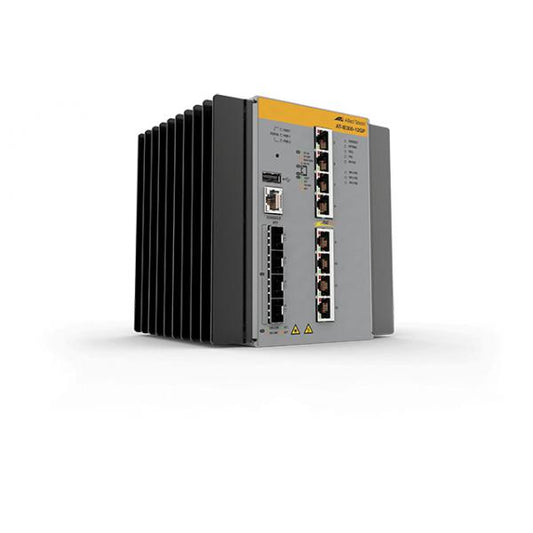 Allied Telesis AT-IE300-12GP-80 Gestito L3 Gigabit Ethernet [10/100/1000] Supporto Power over Ethernet [PoE] Nero, Grigio (Managed Industrial L3 switch w)
