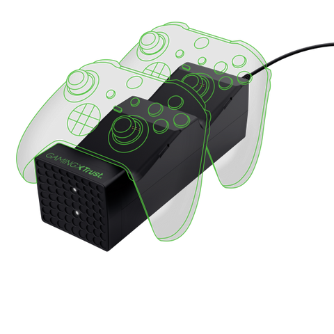 TRUST GXT250 DUO CHARGE XBOX SERIE X/S BASE DI RICARICA PER 2 CONTROLLER CON BATTERIA RICARICABILI USB TIPO C NERO